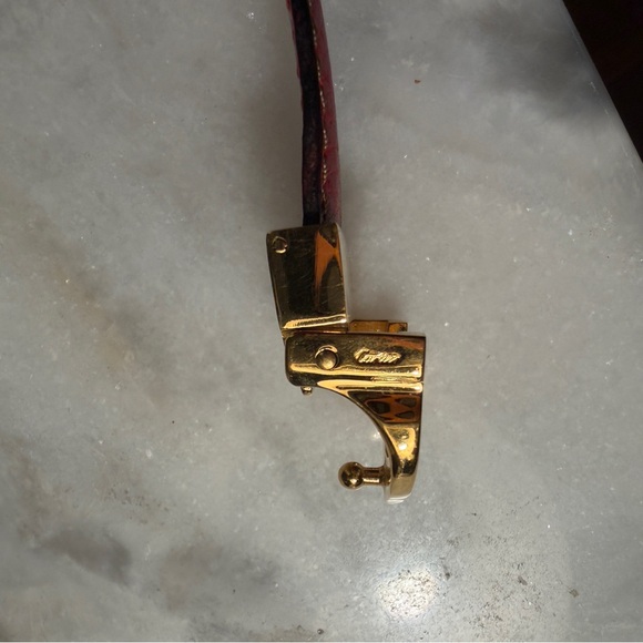 Cartier Red Belt with Gold Buckle - Picture 2 of 5